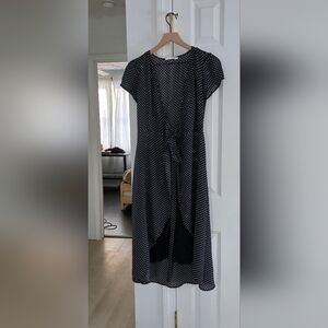 Elodie Black and White Polka Dot Midi Dress